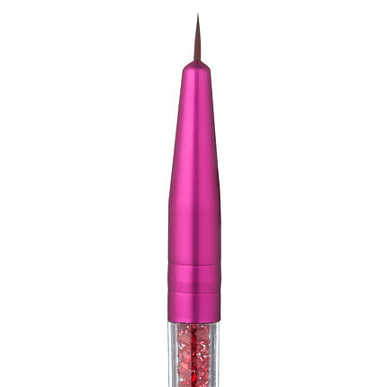 Кисть для малювання тонка Lilly Beaute з червоними каменями 000, фото 3