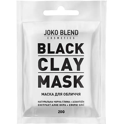 Чорна глиняна маска для обличчя Black Clay Mask Joko Blend, 20 г, фото 2