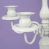 Стильний білий підлоговий свічник на 5 свічок (77 см, метал). Для декору, для урочистих заходів, фото 4