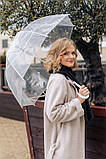 Жіночий прозорий КАЦЮ для фотосесії / весілля / жіноча парасолька білій 8 сірць., фото 3