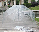 Жіночий прозорий КАЦЮ для фотосесії / весілля / жіноча парасолька білій 8 сірць., фото 9