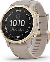 Смарт-часы Garmin Fenix 6S Pro Solar Edition Light gold with light sand band (010-02409-11)