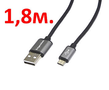 Шнур шт.міcro USB-5pin - шт.USB-A Kruger&Matz Basic 1.8м KM1236