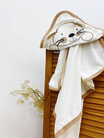 Полотенце-уголок махровое Щенок с милыми лапками из 100% хлопка, 80*80 см