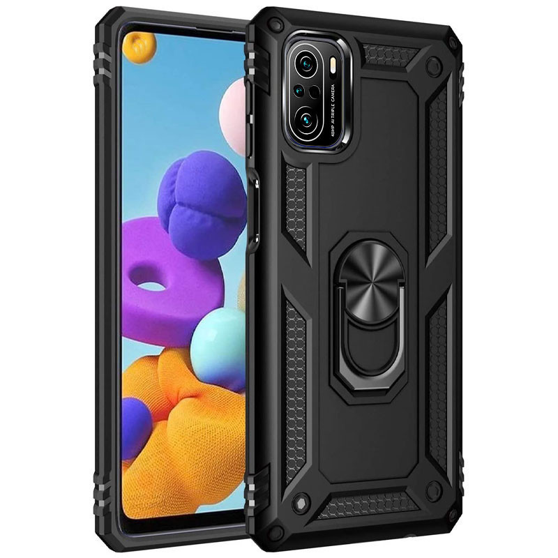 Броньований чохол Serge Ring Xiaomi Redmi K40 / K40 Pro / K40 Pro + / Poco F3 / Mi 11i Чорний