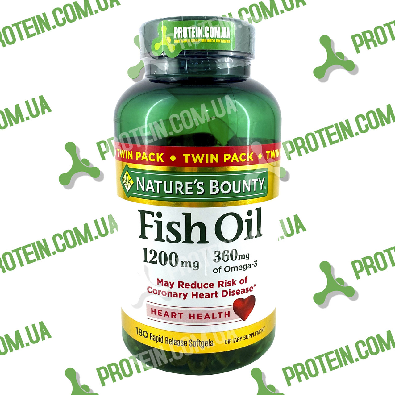 Риб'ячий Жир USA ORIGINAL!! Nature`s Bounty Fish Oil 1200 мг Omega-3 360 мг 180 капс