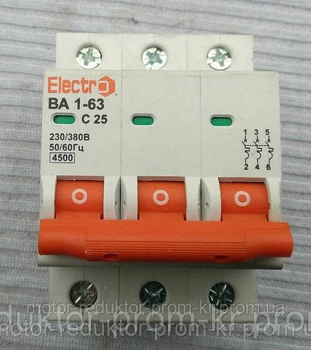 Купить Автоматический выключатель ВА 1-63 на 25 А до 11 кВт, цена 225 ...