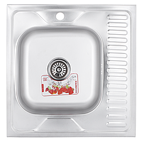 Мойка кухонная ZERIX Z6060L-06-160E (satin) (ZM0568) матовая