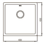 Кухонна мийка MIXXUS MX4843-220x1.0-HANDMADE PVD-GOLD (MX0559), фото 5