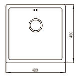 Кухонная мойка MIXXUS MX4843-220x1.0-HANDMADE SATIN (MX0556), фото 2