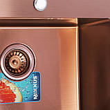 Кухонна мийка MIXXUS Бронзова MX5050-200x1.0-HANDMADE PVD (MX0579), фото 2