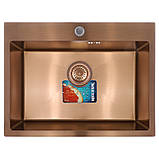 Кухонний набір MIXXUS SET-6045-200x1.0-PVD (мийка+змішувач+диспенсер) (MX0588) бронза, фото 3