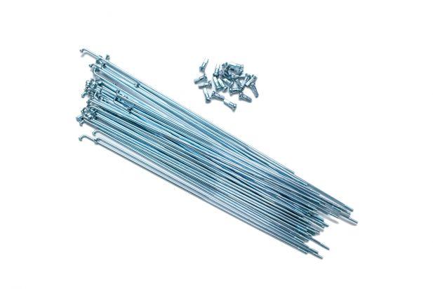 Спиця 142 mm Сталь, Срібляста + Ніпель