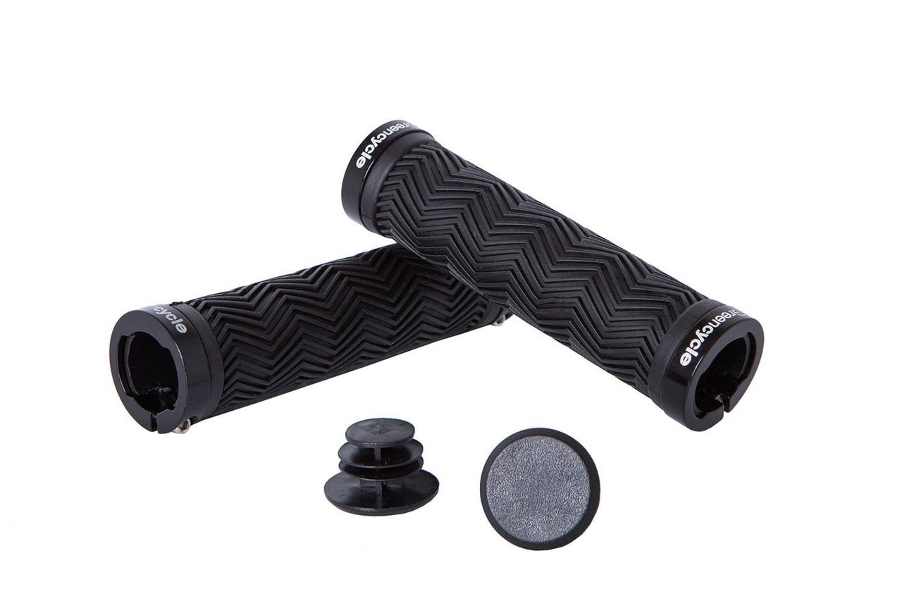 Гріпси Green Cycle GGR-420 130mm (чорні) з двома замками (чорний)