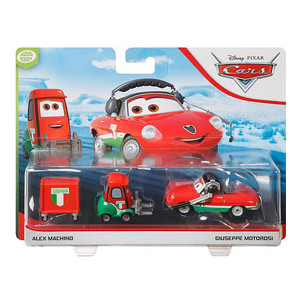 Тачки: Джузеппе Мотороси і Алекс Мачино (Disney Cars Giuseppe Motorosi and Alex Machino) від Mattel, фото 2