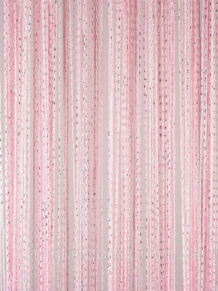 Шторы Нити с люрексом Дождь №5- Розовый - фото 4 - id-p1420855439