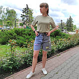 Шорти Redmoon жіночі джинсові бермуди рвані яскраві без стрейчу 26 сіро блакитні, фото 5