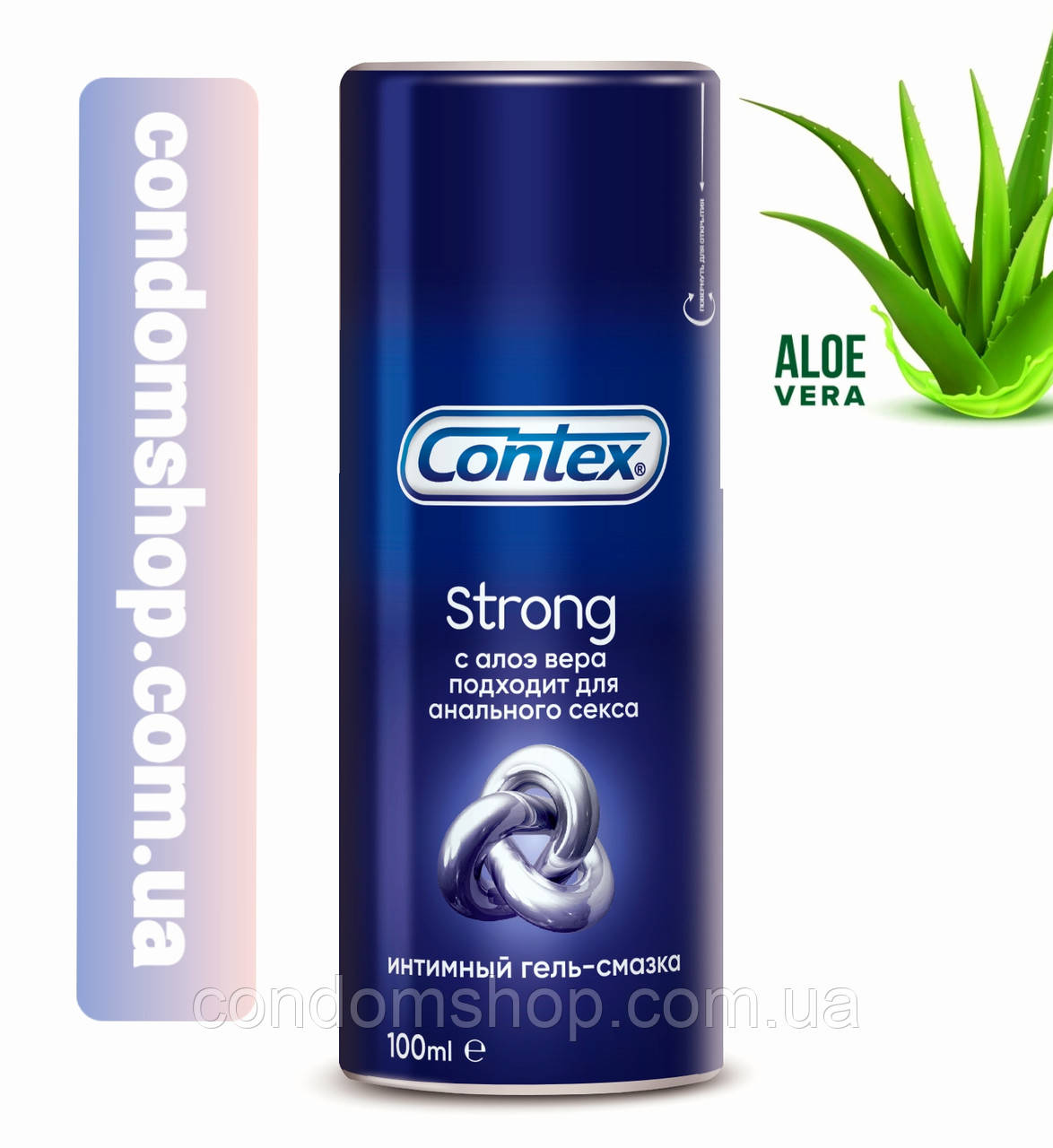 Інтимний гель-змазка Contex Strong для анального сексу 100 мл.Анальна гель-змазка з алое вера