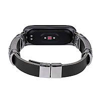 Ремінець вінтажний для фітнес-браслета Xiaomi Mi Band 3 і 4 Type B Black-black, фото 5