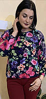 Блузка жіноча квіти на гумці