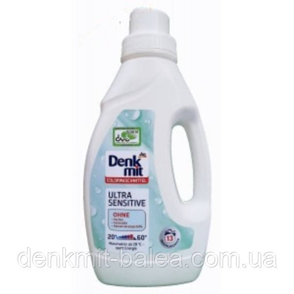 Гель Денкміт для прання дитячого кольорової білизни Denkmit Colorwaschmittel Ultra Sensitive  750 мл, фото 1