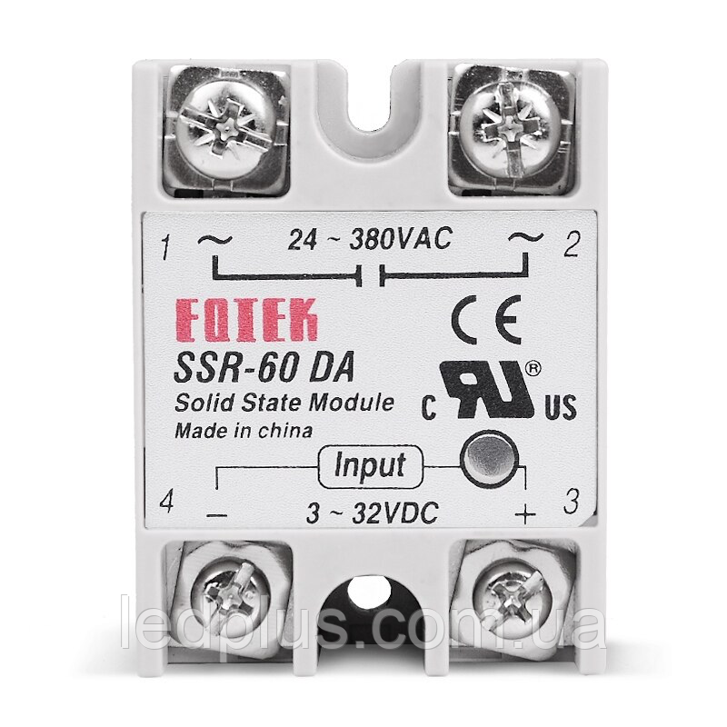 Твердотільне реле SSR-60DA Fotek 60А (24~380VAC)