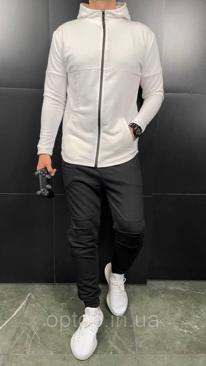 Спортивный костюм мужской на молнии с карманами и капюшоном молодежный Dekka Dsquared Limit 1.0 Черный с белым - фото 1 - id-p1420915089