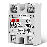 Твердотільне реле SSR-60AA Fotek 60А (24~380VAC), фото 2