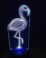 3d-светильник Фламинго, 3д-ночник, несколько подсветок (на пульте)