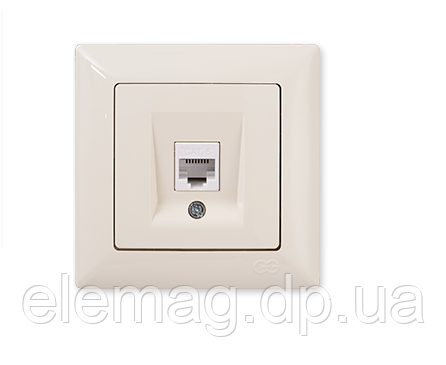 Розетка комп'ютерна одинарна (RJ45 Cat6), Visage крем