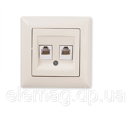 Розетка 2-х місць комп'ютер Visage крем