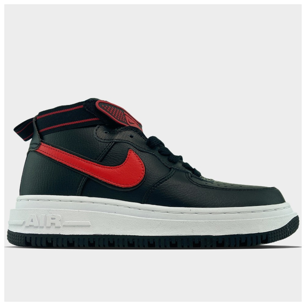 Чоловічі кросівки Nike Air Force 1 Boot GORE-TEX High Black White Red, чорні шкіряні кросівки найк аір форс, фото 1