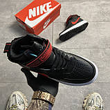 Чоловічі кросівки Nike Air Force 1 Boot GORE-TEX High Black White Red, чорні шкіряні кросівки найк аір форс, фото 4