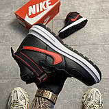 Чоловічі кросівки Nike Air Force 1 Boot GORE-TEX High Black White Red, чорні шкіряні кросівки найк аір форс, фото 5