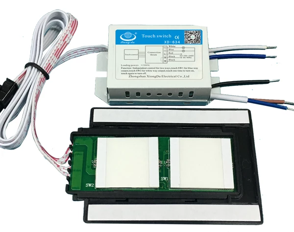 Сенсорний вимикач для дзеркала двоканальний XD-634 220 вольтів, фото 1