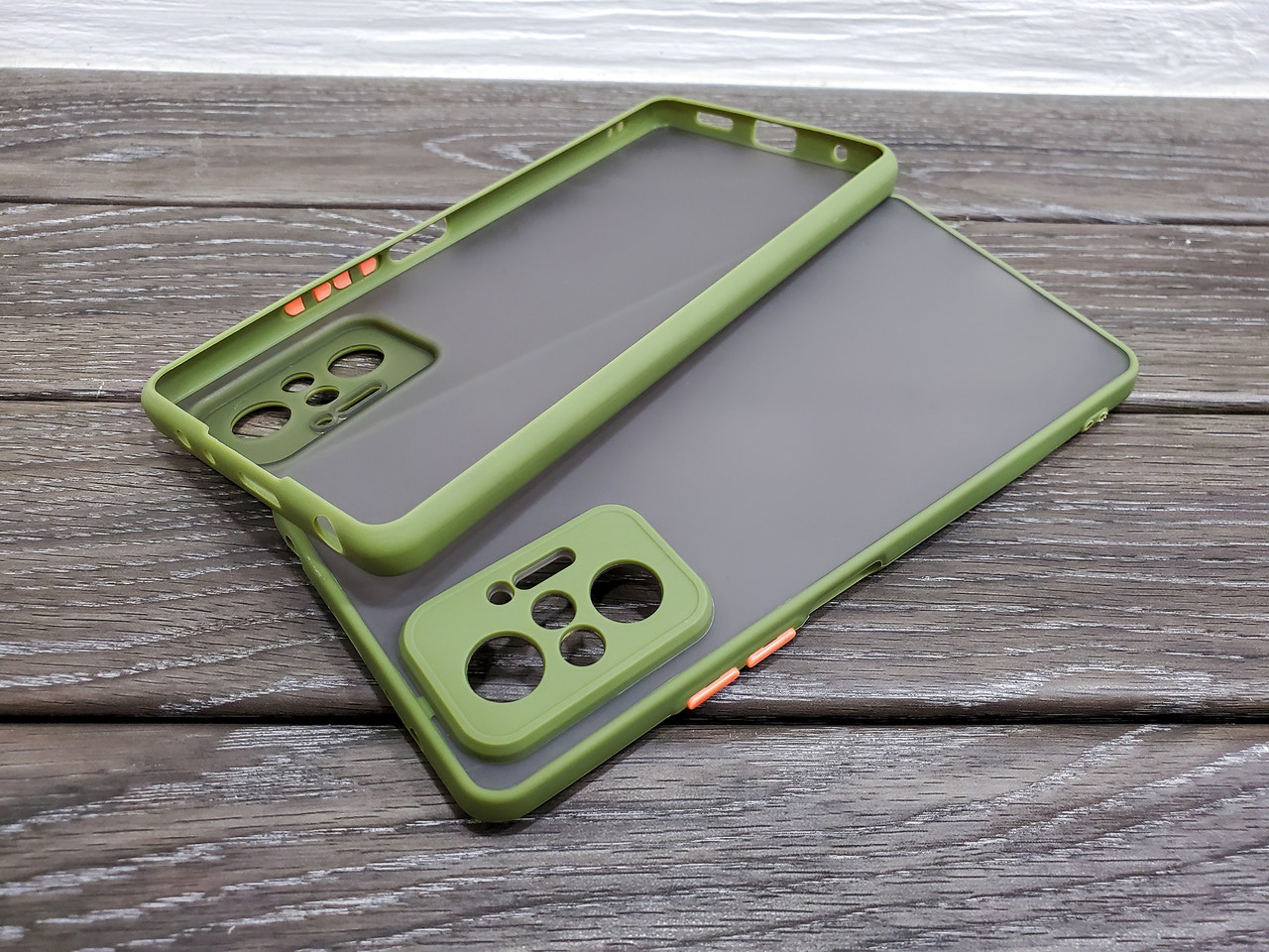 Матовий протиударний чохол для Xiaomi Redmi Note 10 Pro хакі бампер захист камери