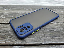 Матовий протиударний чохол для Xiaomi Redmi Note 10  ⁇  10S синій бампер захист камери