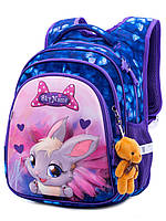 Рюкзак шкільний ортопедичний для дівчаток 1,2,3 клас Портфель для дівчинки Зайка SkyName R2-171