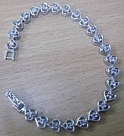 Срібний браслет з танзанитами "Серце" iz