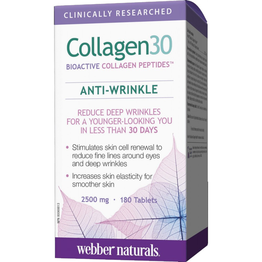 Колаген Webber Naturals Collagen30 Anti-Wrinkle Bioactive Collagen Peptides mg 2500 180 таблеток