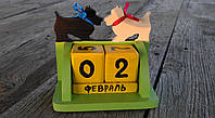 Настольный календарь с кубиками "скотч-терьер"