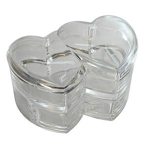 Акриловий косметичний органайзер "Два серця"