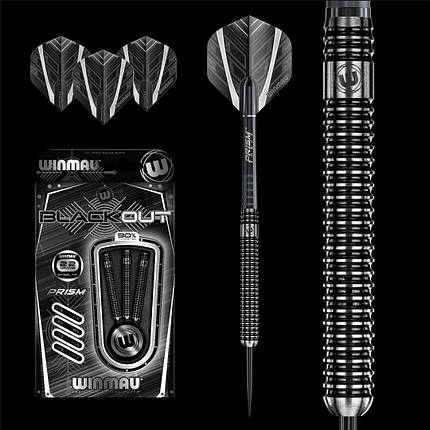 Набір дротиків дартс із вольфраму BlackOut Winmau Англія 22 грами, фото 2