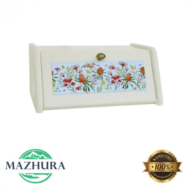 Хлібниця дерев'яна польові квіти 18.5х40.5х27.5 см mz508564 MAZHURA, фото 1