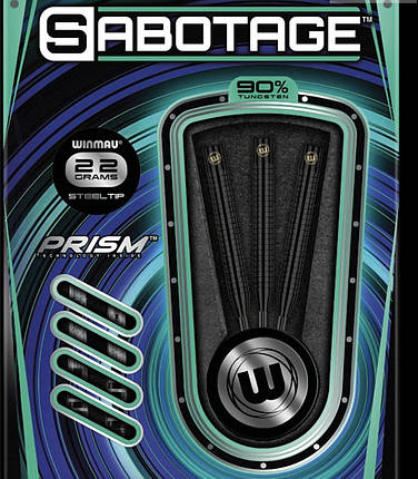 Дротики дартс з вольфраму Winmau Sabotage ONYX 24 грами, фото 2