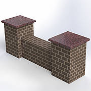 Гранітна кришка на паркан 400×400×20 – коричневого кольору