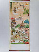 Панно с пейзажем Китайская живопись Пейзаж Белая соломка 78*32 см