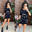 Короткое платье по фигуре с коротким рукавом и молодежным принтом с надписями (р. 42-46) 11032482, фото 3