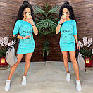 Короткое платье по фигуре с коротким рукавом и молодежным принтом с надписями (р. 42-46) 11032482, фото 5