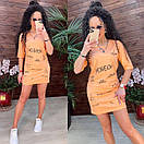 Короткое платье по фигуре с коротким рукавом и молодежным принтом с надписями (р. 42-46) 11032482, фото 8